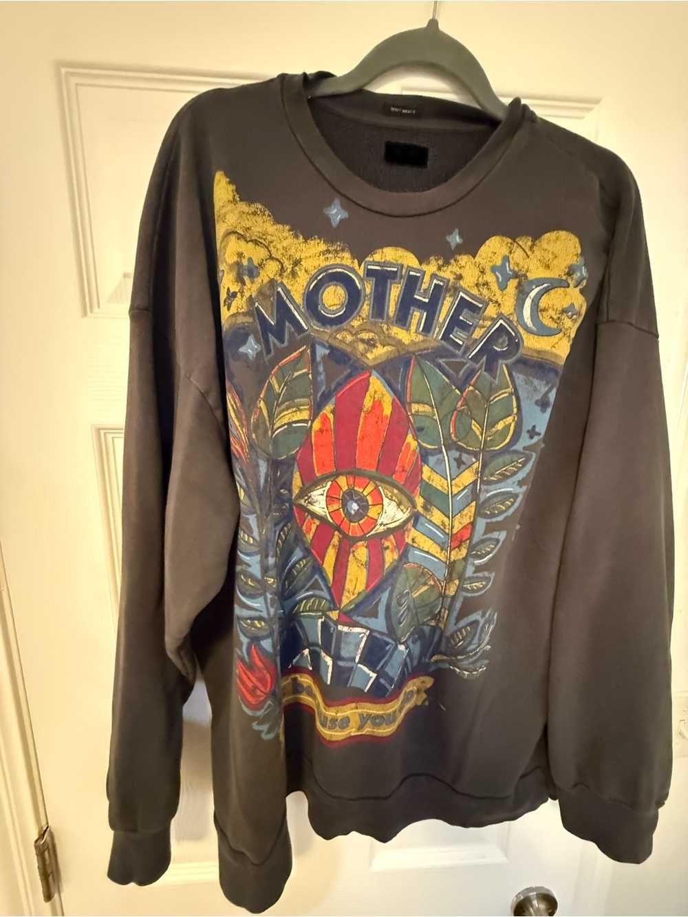 Black Graphic 'Mother' Crewneck Sweatshirt - women’s xl